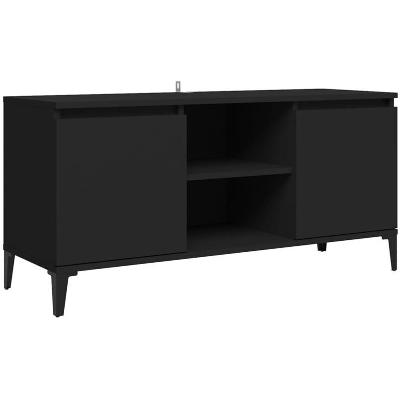 

Mueble de TV con patas de metal negro 103,5x35x50 cm - Negro - Vidaxl
