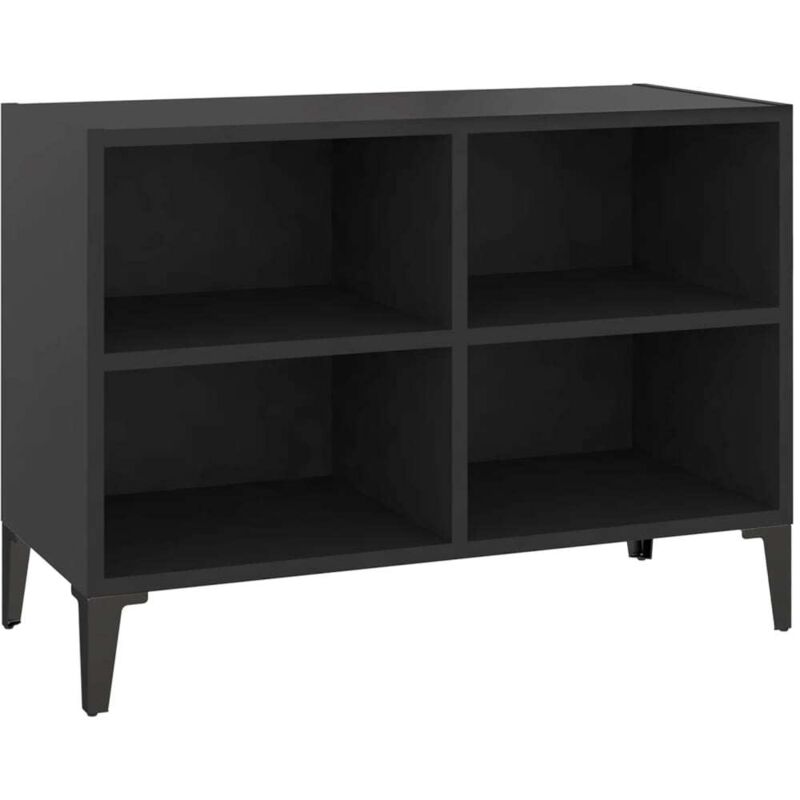 

Mueble de TV con patas de metal negro 69,5x30x50 cm - Negro - Vidaxl