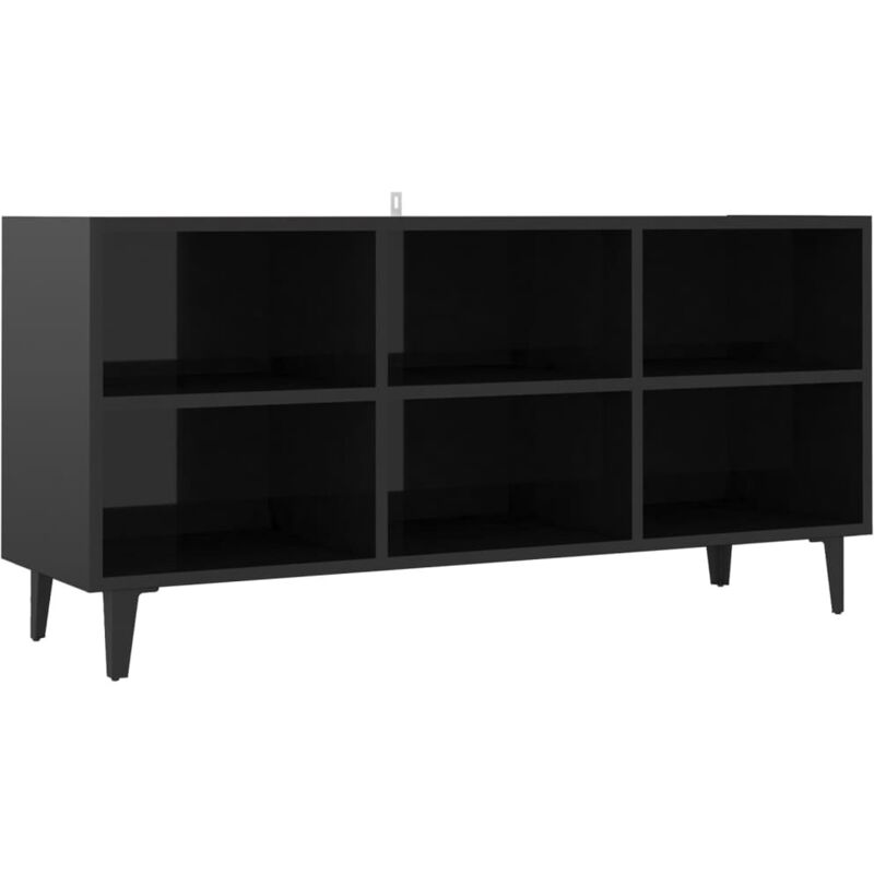 

Mueble de TV con patas de metal negro brillante 103,5x30x50 cm - Negro - Vidaxl