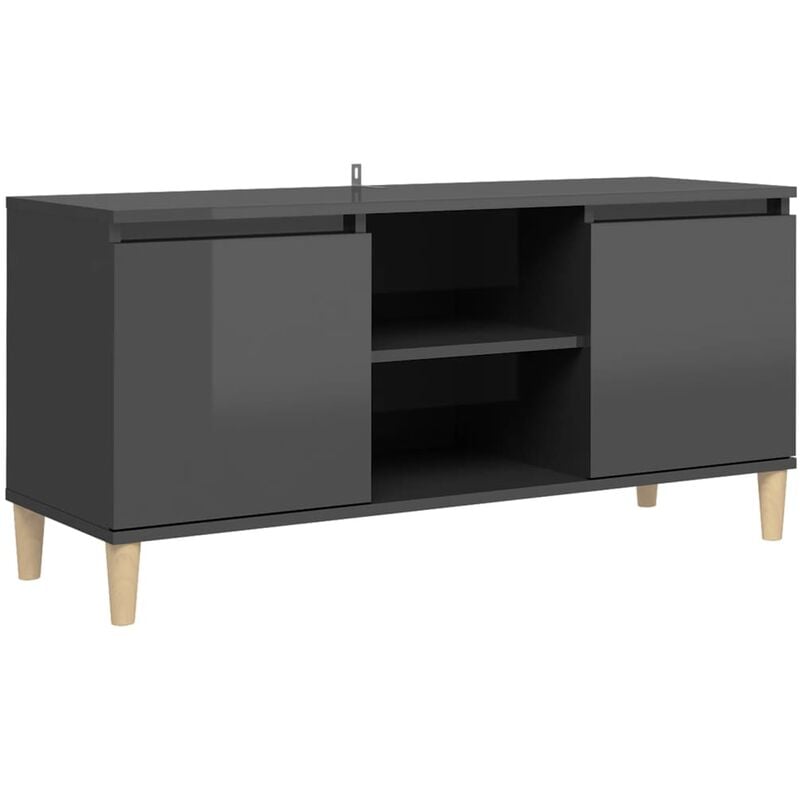 

Mueble de TV con patas madera gris brillante 103,5x35x50 cm - Gris - Vidaxl