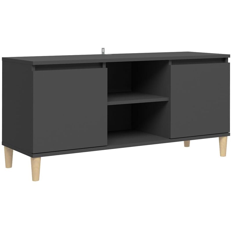 

Mueble de TV con patas madera maciza gris 103,5x35x50 cm - Gris - Vidaxl