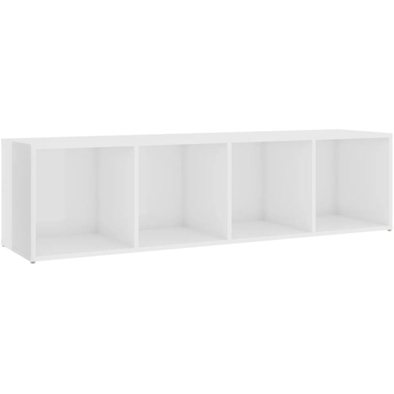 

Mueble de TV de aglomerado blanco brillante 142,5x35x36,5 cm - Blanco - Vidaxl