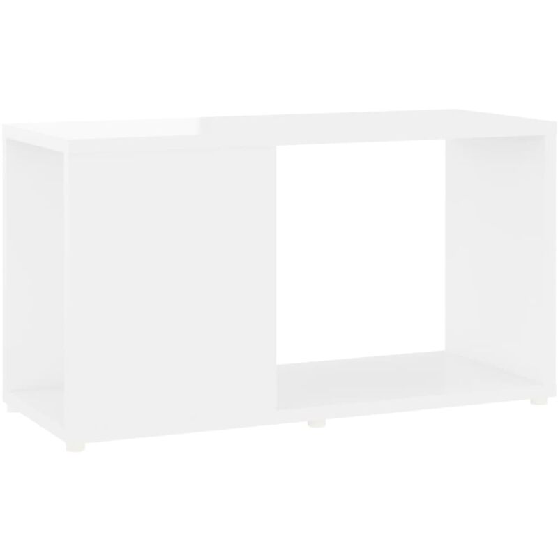 

Mueble de TV de aglomerado blanco brillante 60x24x32 cm - Blanco - Vidaxl