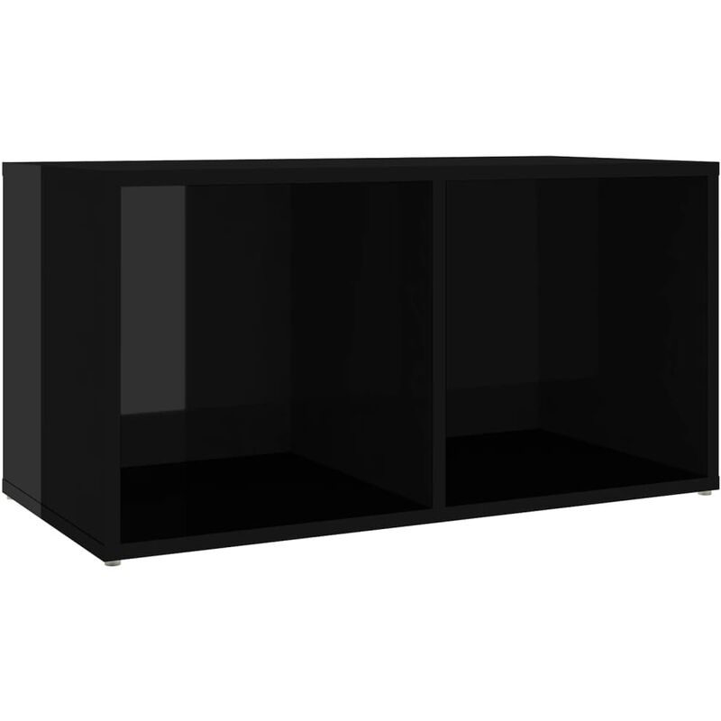 

Mueble de TV de aglomerado negro brillante 72x35x36,5 cm - Negro - Vidaxl