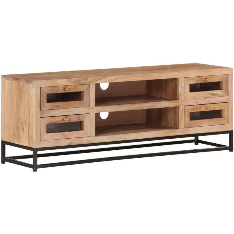 

vidaXL Mueble de TV de madera maciza de acacia 110x30x40 cm - Marrón