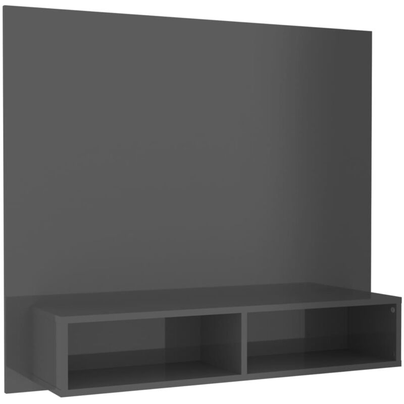 

Mueble de TV de pared aglomerado gris brillante 102x23,5x90 cm - Gris - Vidaxl