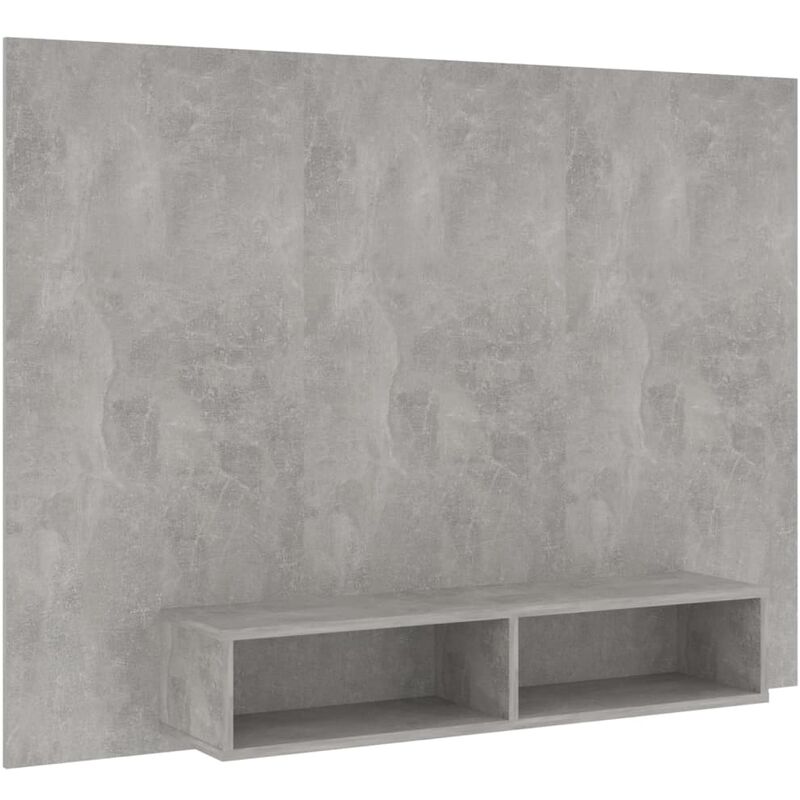 

Mueble de TV de pared aglomerado gris hormigón 135x23,5x90 cm - Gris - Vidaxl