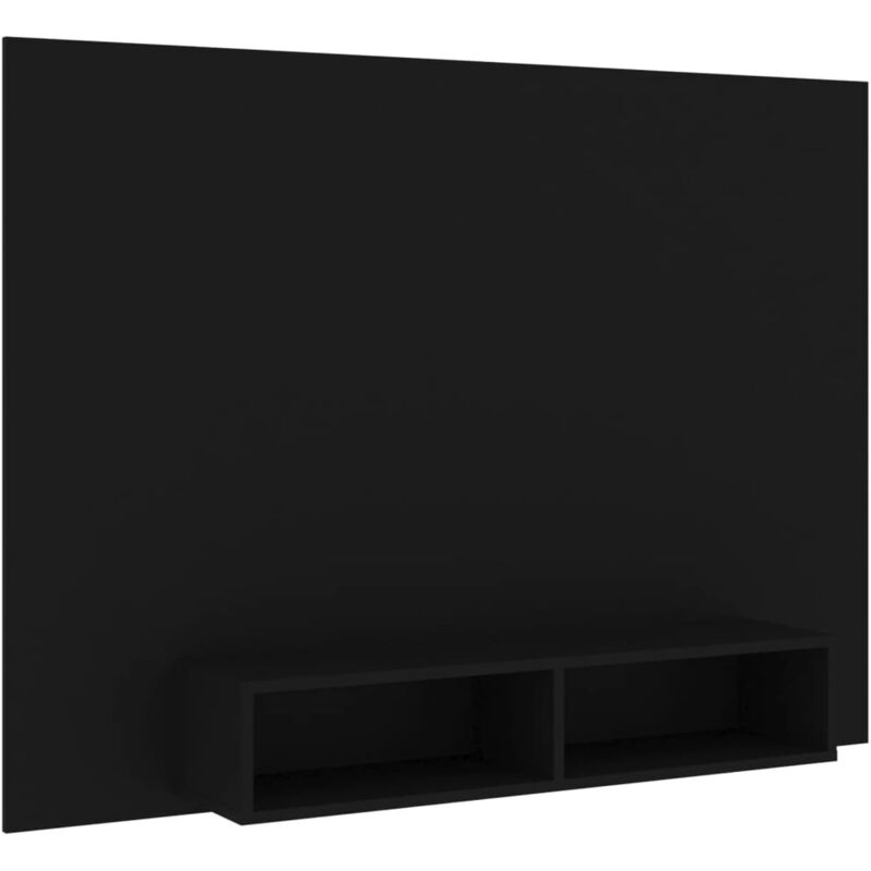 

vidaXL Mueble de TV de pared aglomerado negro 135x23,5x90 cm - Negro