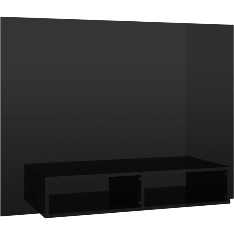 

Mueble de TV de pared aglomerado negro brillante 120x23,5x90 cm - Negro - Vidaxl