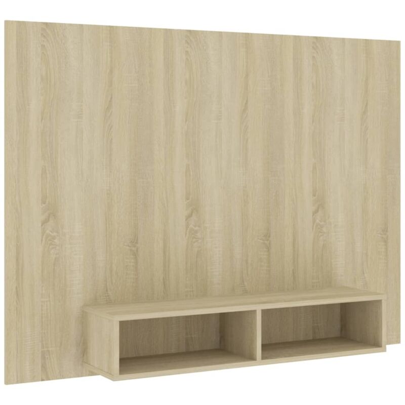 

vidaXL Mueble de TV de pared aglomerado roble Sonoma 135x23,5x90 cm - Marrón