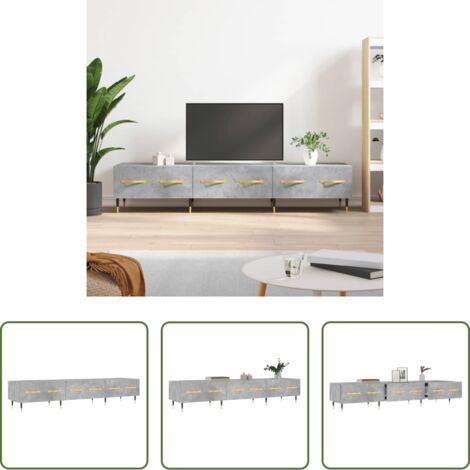 vidaXL Mueble de TV gris hormigón -  Mueble para TV madera de ingeniería gris hormigón 150x36x30 cm