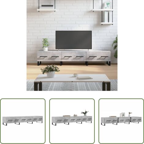 vidaXL Mueble de TV gris hormigón -  Mueble para TV madera de ingeniería gris hormigón 150x36x30 cm