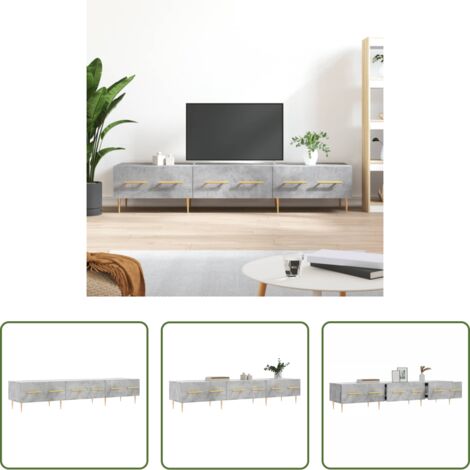 vidaXL Mueble de TV gris hormigón -  Mueble para TV madera de ingeniería gris hormigón 150x36x30 cm