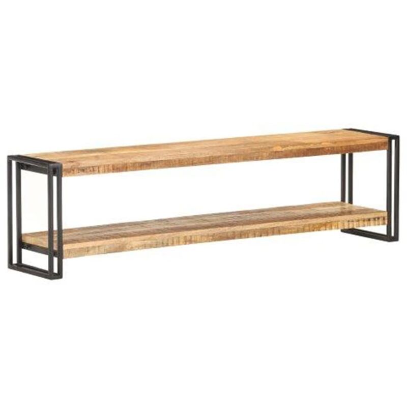

Mueble de TV madera de mango rugosa 150x30x40 cm - Marrón - Vidaxl