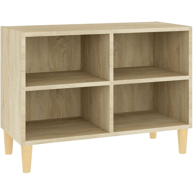 

Mueble de TV patas madera maciza roble de sonoma 69,5x30x50 cm - Marrón - Vidaxl