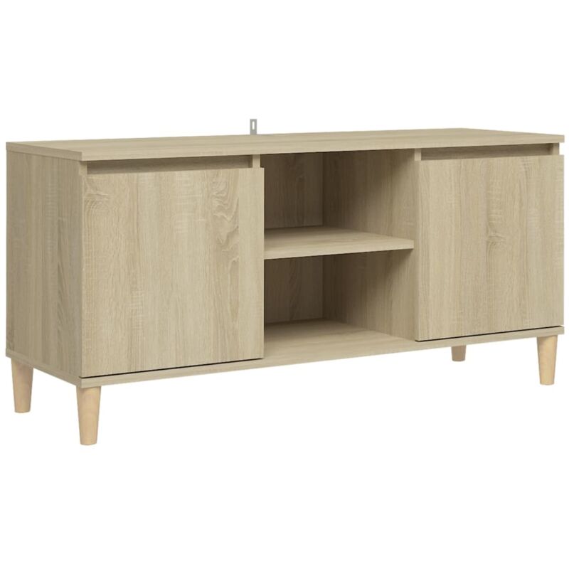 

Mueble de TV patas madera maciza roble sonoma 103,5x35x50cm - Marrón - Vidaxl