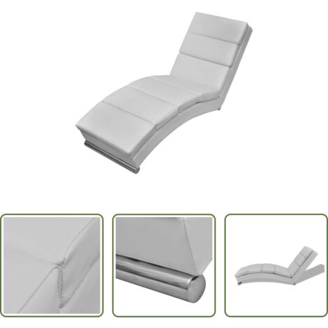 vidaXL Mueble elegante -  Diván de cuero sintético blanco