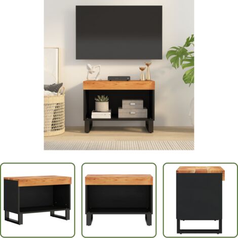 vidaXL Mueble industrial -  Mueble de TV madera maciza de acacia 60x33x43,5 cm