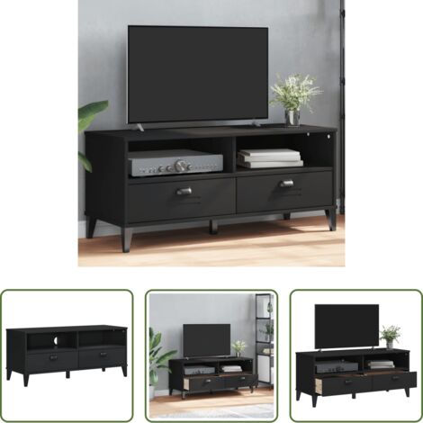 vidaXL Mueble industrial -  Mueble para TV VIKEN madera de ingeniería negro