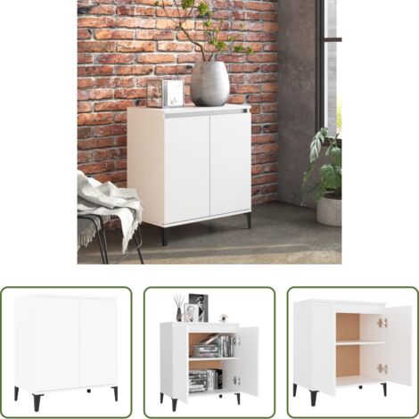 vidaXL Mueble lateral -  Aparador de madera contrachapada blanco 60x35x70 cm
