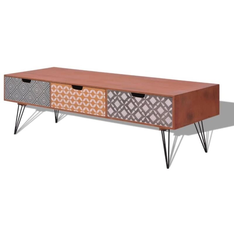 

vidaXL Mueble para la televisión con 3 cajones 120x40x36 cm marrón - Marrón