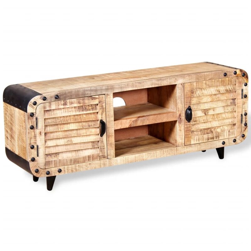 

Mueble para la TV de madera de mango rugosa 120x30x50 cm - Marrón - Vidaxl