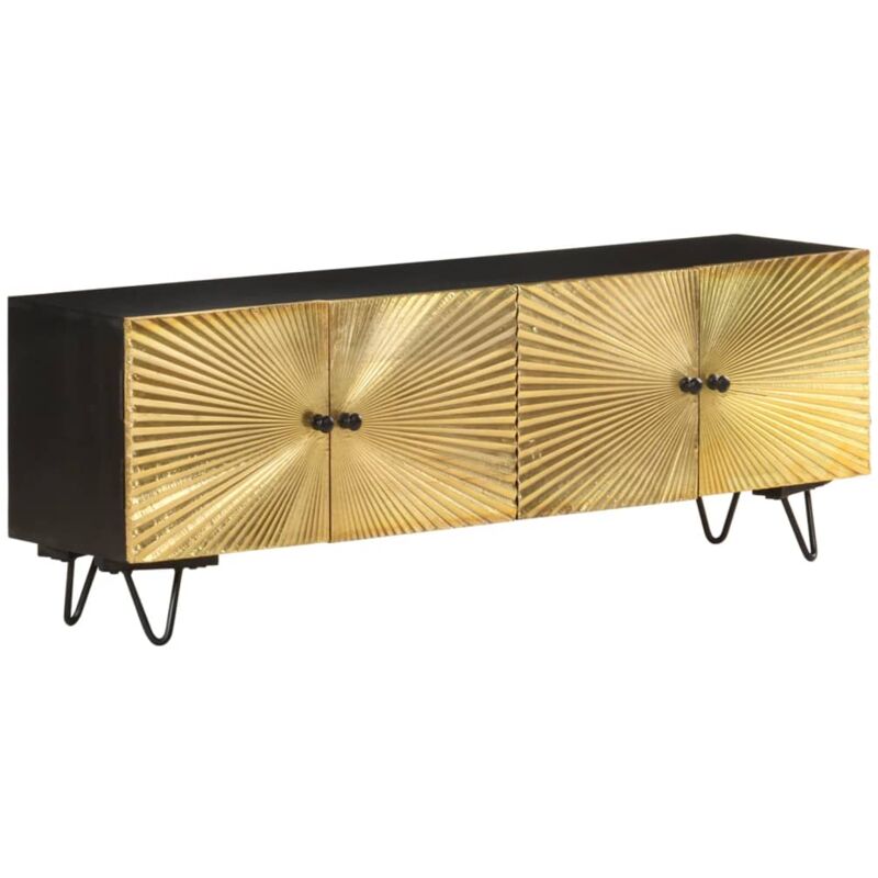 

Mueble para la TV madera maciza de mango 130x30x45 cm - Negro - Vidaxl