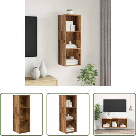 vidaXL Mueble para sala -  Conjunto de mueble de TV Madera Vieja 37 x 37 x 107 cm