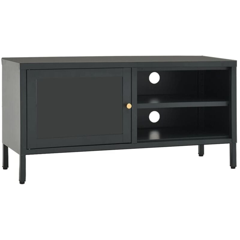 

Mueble para TV acero y vidrio gris antracita 90x30x44 cm - Antracita - Vidaxl