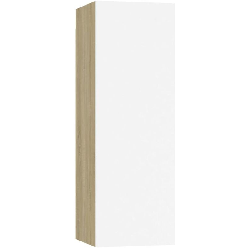 

Mueble para TV aglomerado blanco y roble Sonoma 30,5x30x90 cm - Blanco - Vidaxl