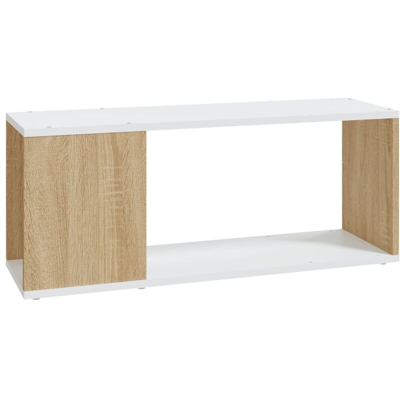 

Mueble para TV aglomerado blanco y roble Sonoma 80x24x32 cm - Beige - Vidaxl