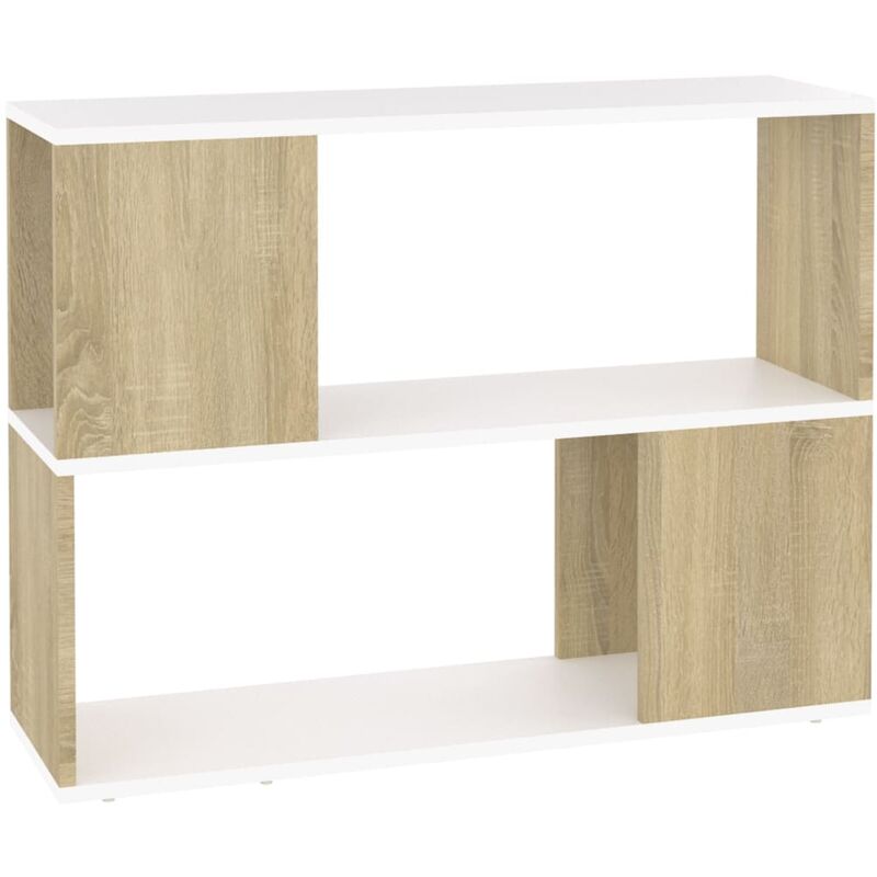 

Mueble para TV aglomerado blanco y roble Sonoma 80x24x63 cm - Beige - Vidaxl