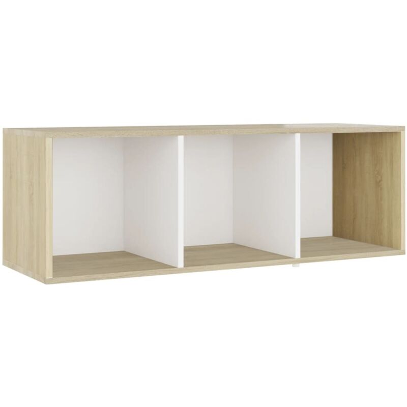 

Mueble para TV aglomerado color roble Sonoma 107x35x37 cm - Blanco - Vidaxl