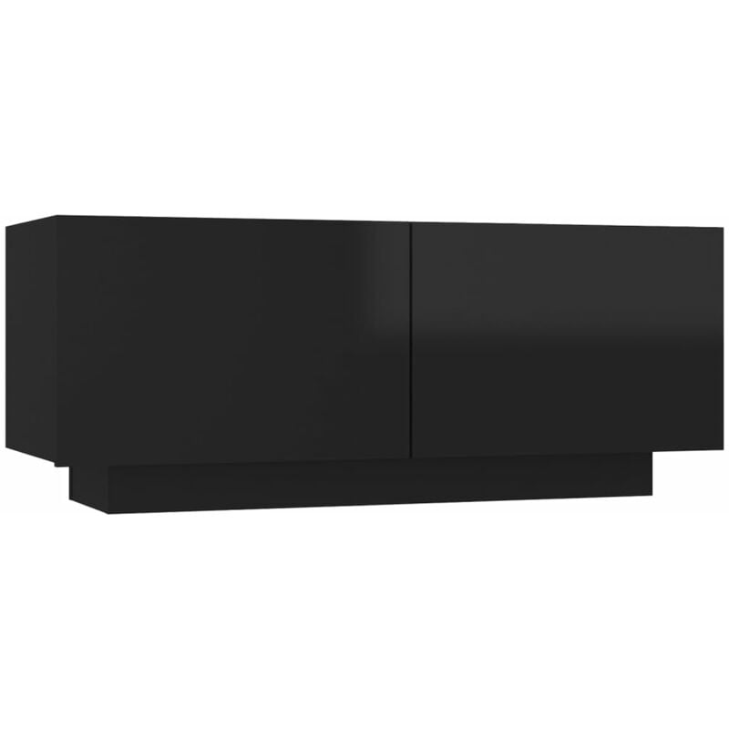 

Mueble para TV aglomerado negro brillante 100x35x40 cm - Negro - Vidaxl