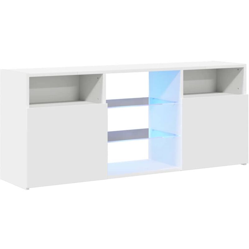 

vidaXL Mueble para TV con luces LED blanco 120x30x50 cm - Blanco