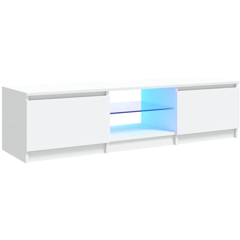 

Mueble para TV con luces LED blanco 140x40x35,5 cm - Blanco - Vidaxl