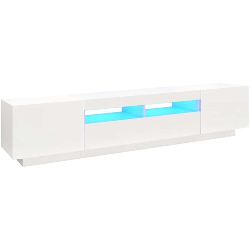 

Mueble para TV con luces LED blanco 200x35x40 cm - Blanco - Vidaxl
