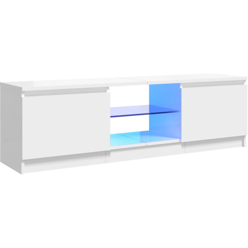 

Vidaxl - Mueble para TV con luces LED blanco brillante 120x30x35,5 cm - Blanco