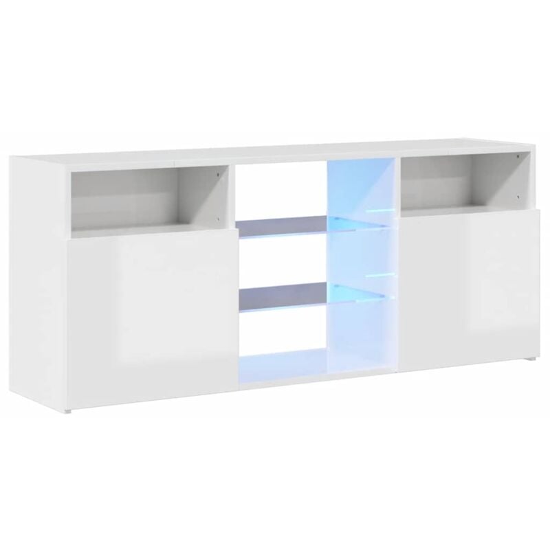 

vidaXL Mueble para TV con luces LED blanco brillante 120x30x50 cm - Blanco