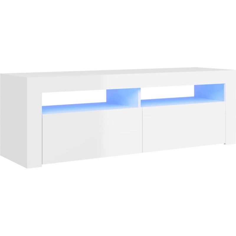 

Mueble para TV con luces LED blanco brillante 120x35x40 cm - Blanco - Vidaxl