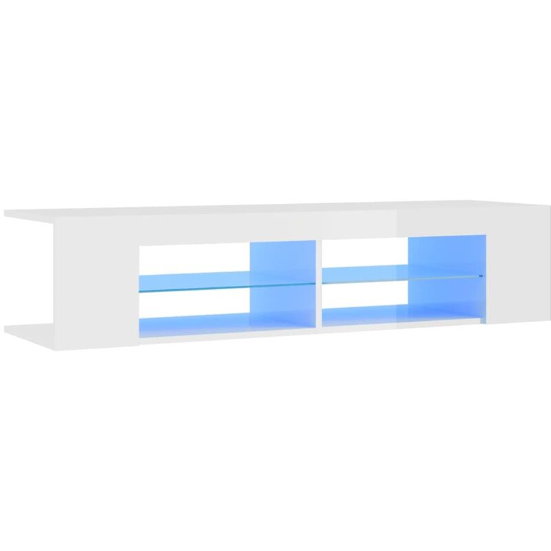

Vidaxl - Mueble para TV con luces LED blanco brillante 135x39x30 cm - Blanco