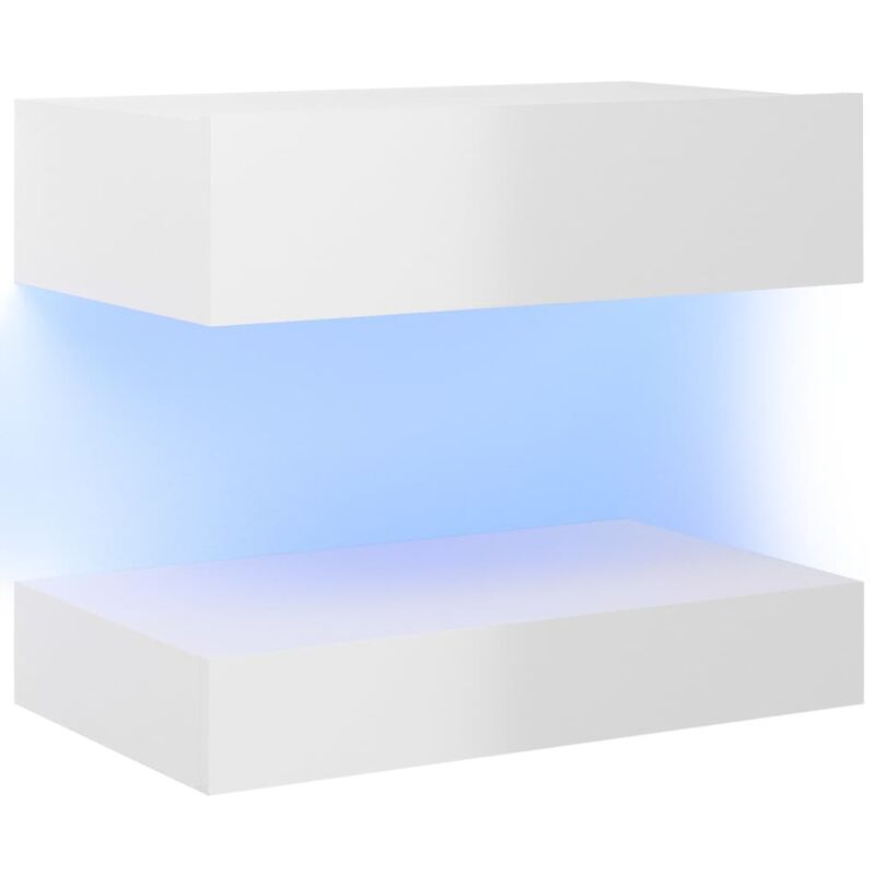 

Mueble para TV con luces LED blanco brillante 60x35 cm - Blanco - Vidaxl