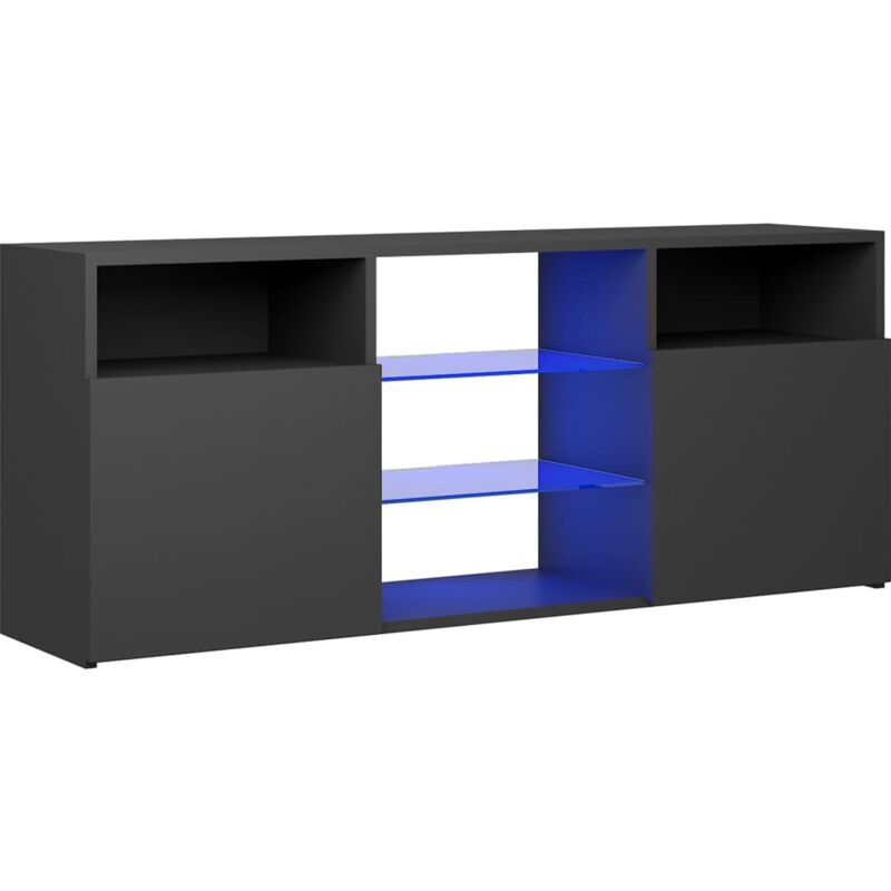 

vidaXL Mueble para TV con luces LED gris 120x30x50 cm - Gris