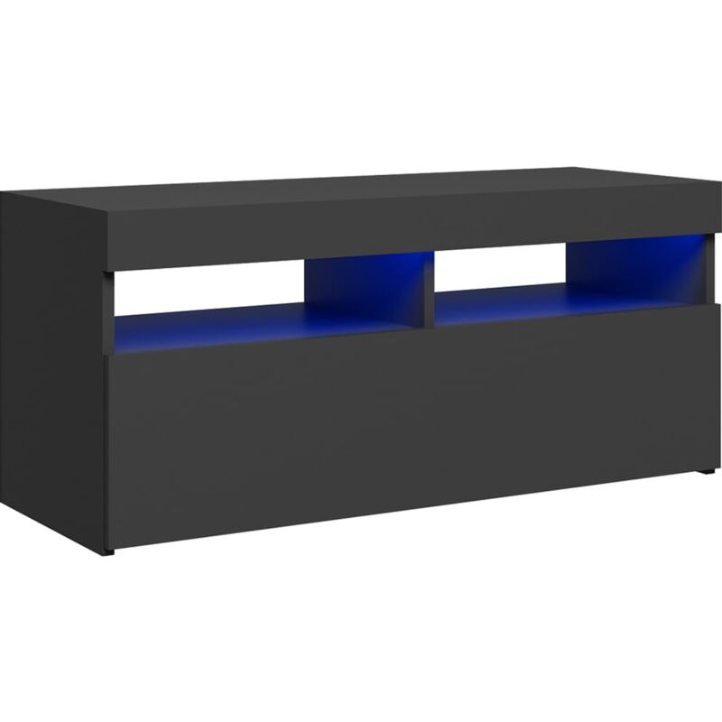 

Mueble para TV con luces LED gris 90x35x40 cm - Gris - Vidaxl