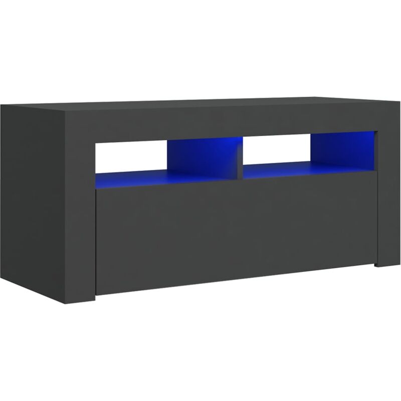 

Vidaxl - Mueble para TV con luces LED gris 90x35x40 cm - Gris