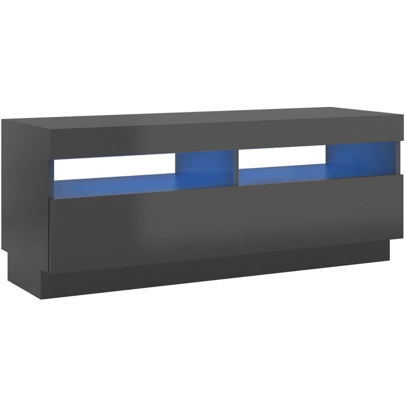 

Vidaxl - Mueble para TV con luces LED gris brillante 100x35x40 cm - Gris