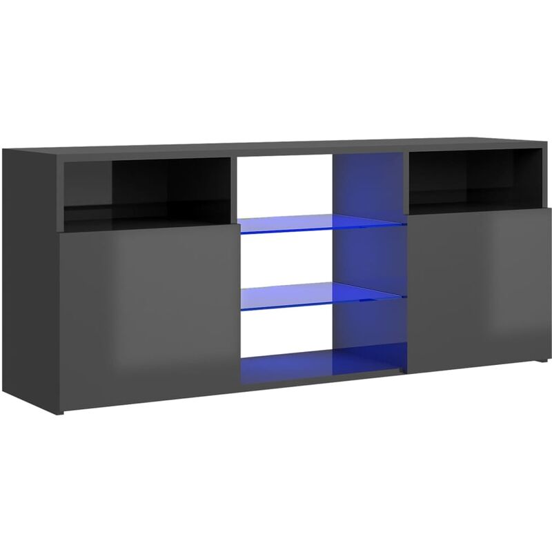 

Vidaxl - Mueble para TV con luces LED gris brillante 120x30x50 cm - Gris