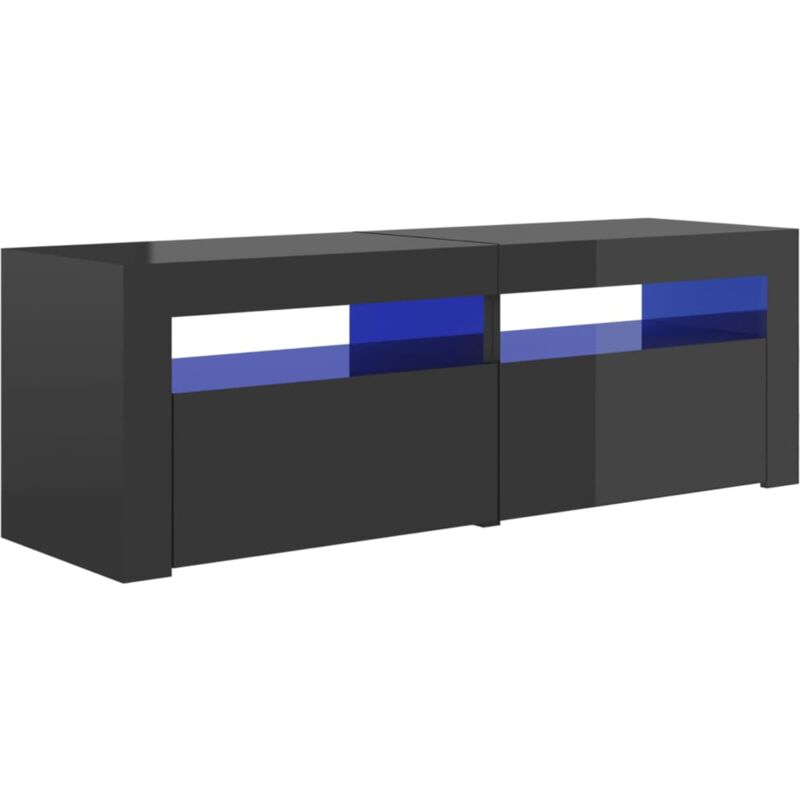 

vidaXL Mueble para TV con luces LED gris brillante 120x35x40 cm - Gris