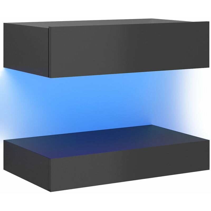 

Mueble para TV con luces LED gris brillante 60x35 cm - Gris - Vidaxl