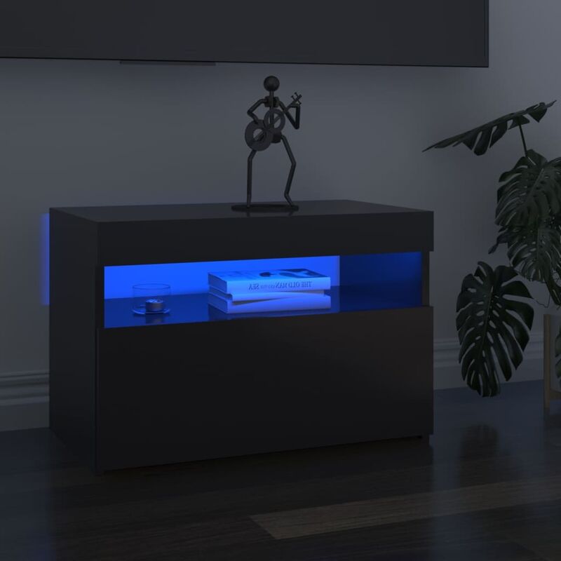 

Mueble para TV con luces LED gris brillante 60x35x40 cm - Gris - Vidaxl